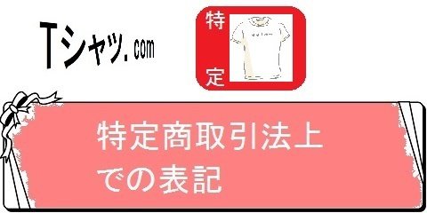オリジナルTシャツの通販サイトレディーS・特定取引法上での表記（カテゴリ）画像